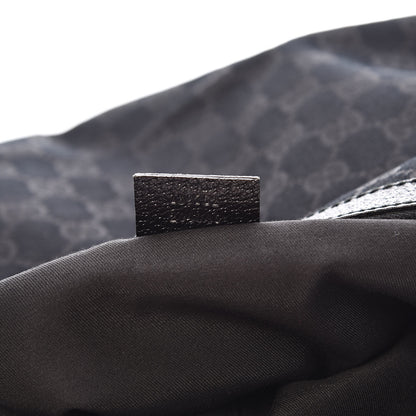Gucci Monogram Web Medium Half Moon Hobo Black 7 of 11
