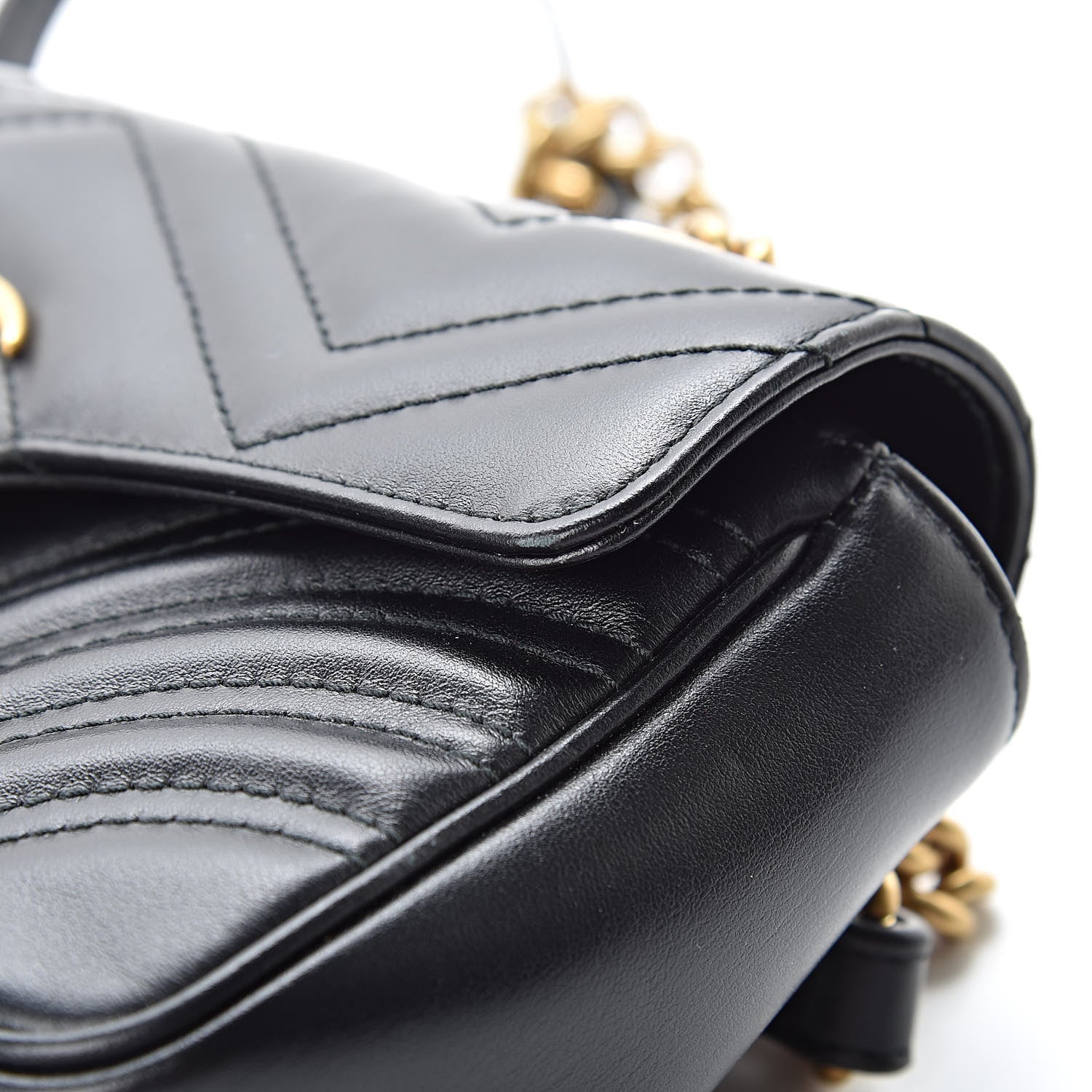 Gucci Calfskin Matelasse Mini GG Marmont Shoulder Bag Black 11 of 12