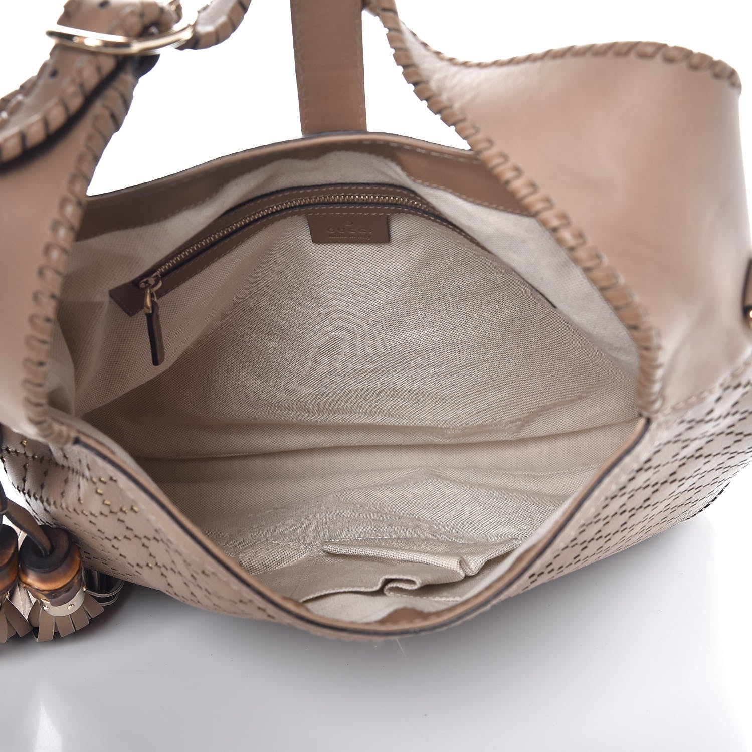 Gucci Calfskin Laser Cut Medium New Jackie Shoulder Bag Porridge 6 of 11