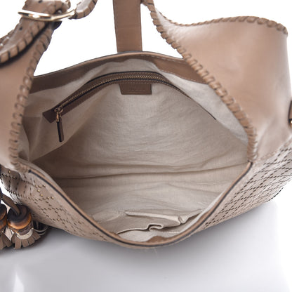 Gucci Calfskin Laser Cut Medium New Jackie Shoulder Bag Porridge 6 of 11