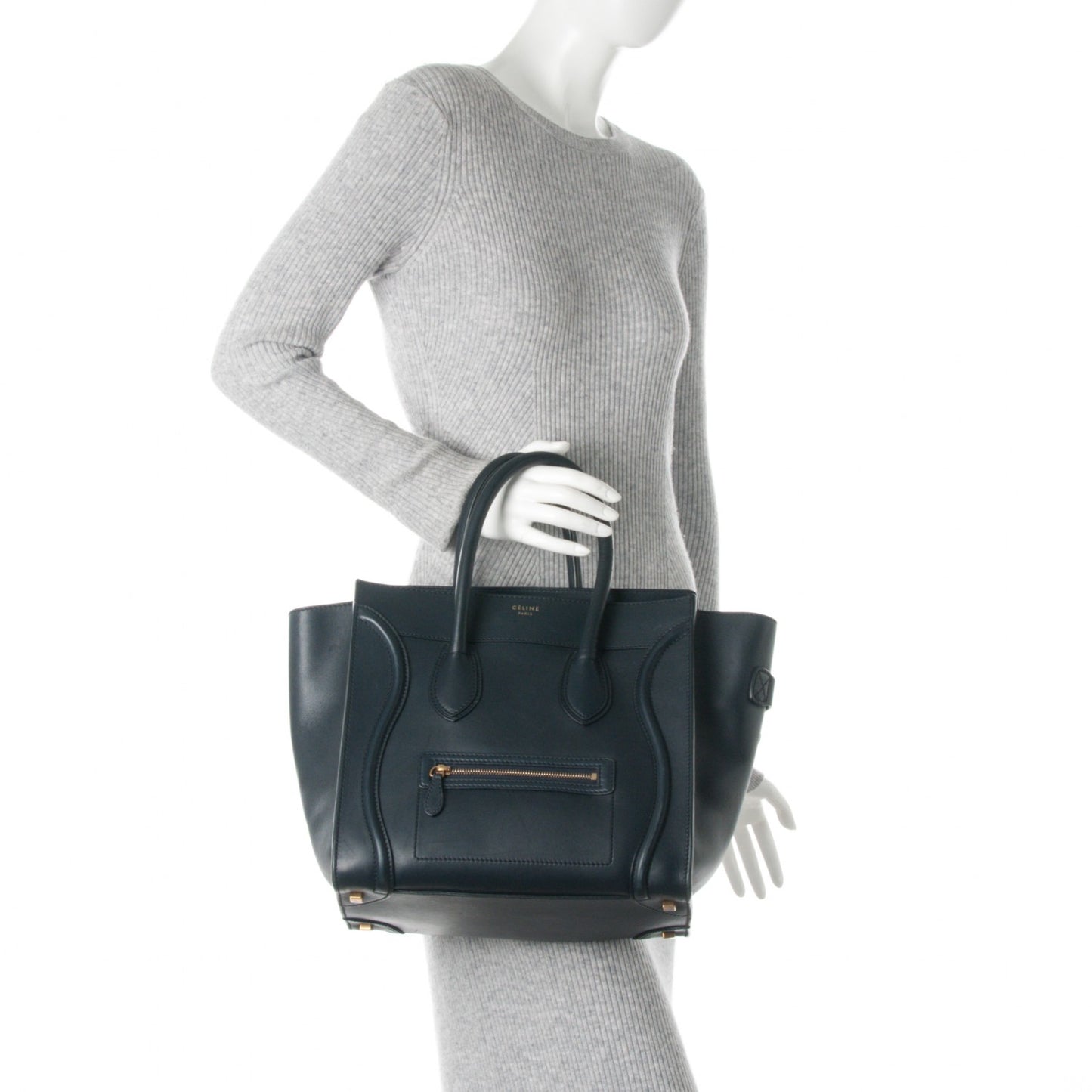 Smooth Calfskin Mini Luggage Navy Blue