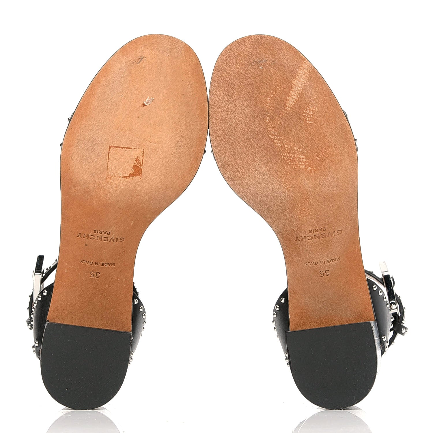 Givenchy Calfskin Studded Elegant Sandals 35 Black 6 of 13