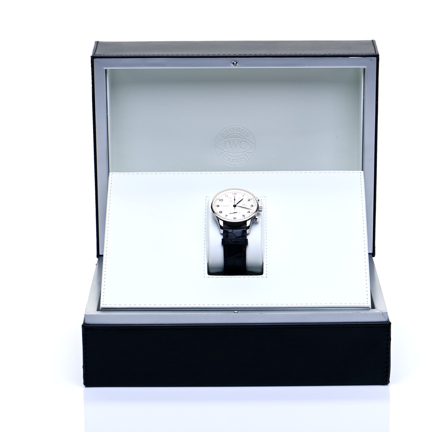IWC Stainless Steel Alligator 41mm Portugieser Chronograph Automatic Watch IW371417 8 of 14