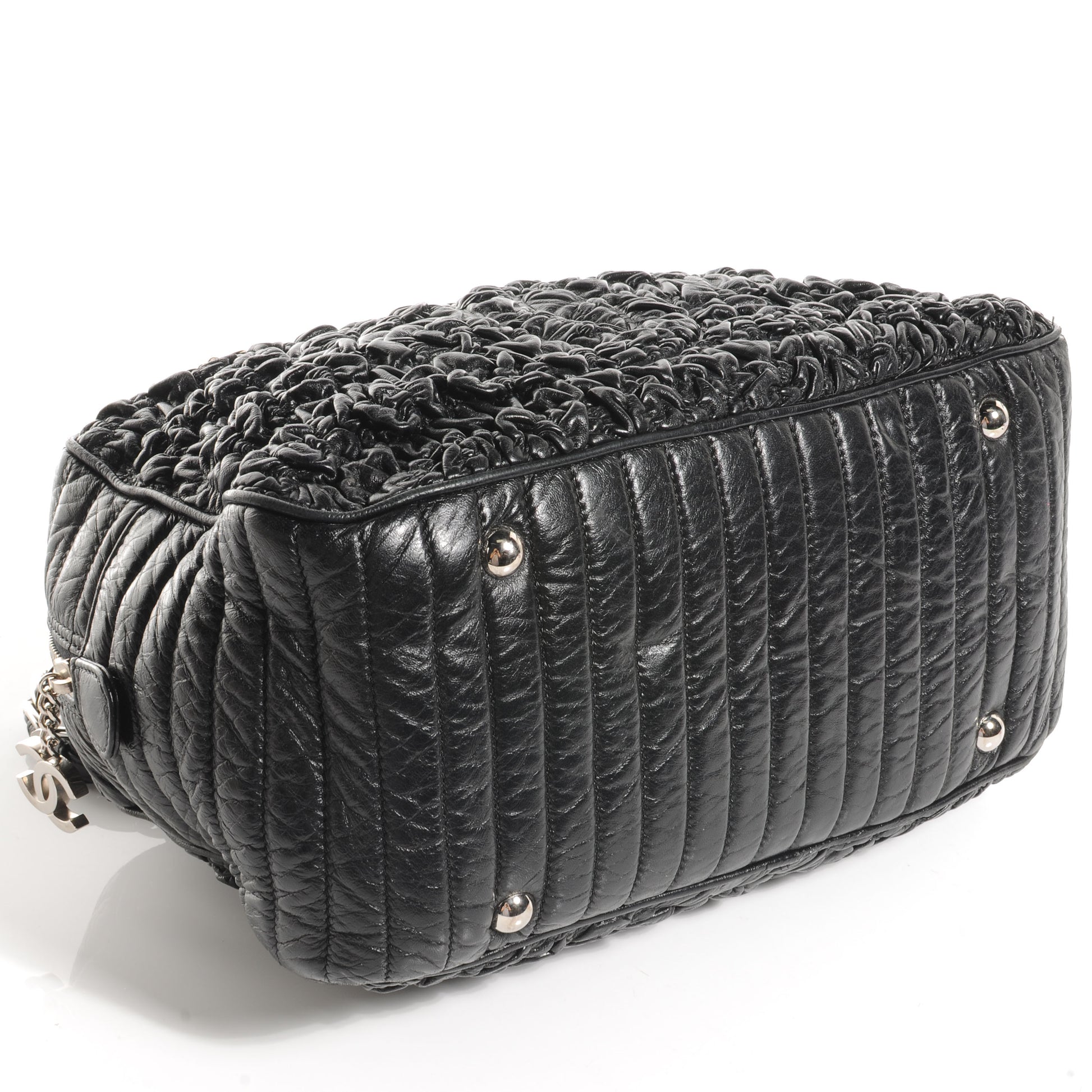 Chanel Lambskin Astrakhan Bowler Black 4 of 7