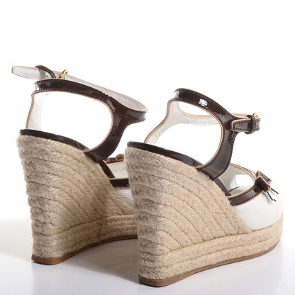 Louis Vuitton Canvas Bow Wedge 38 3 of 9