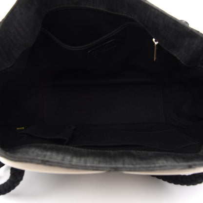 Chanel Coated Canvas Large CC Yacht Tote Black White 5 of 10