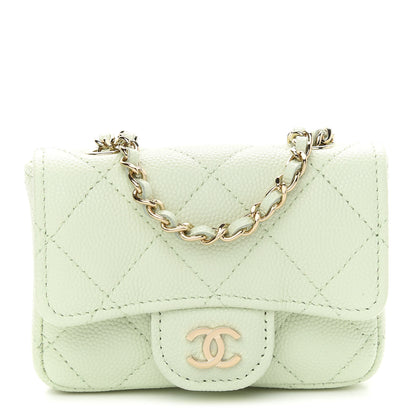 Chanel Caviar Quilted Mini Chain Belt Bag Light Green 1 of 10