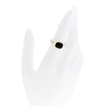 David Yurman Sterling Silver 14K Yellow Gold Black Onyx 10mm Noblesse Ring 52 6 2 of 5
