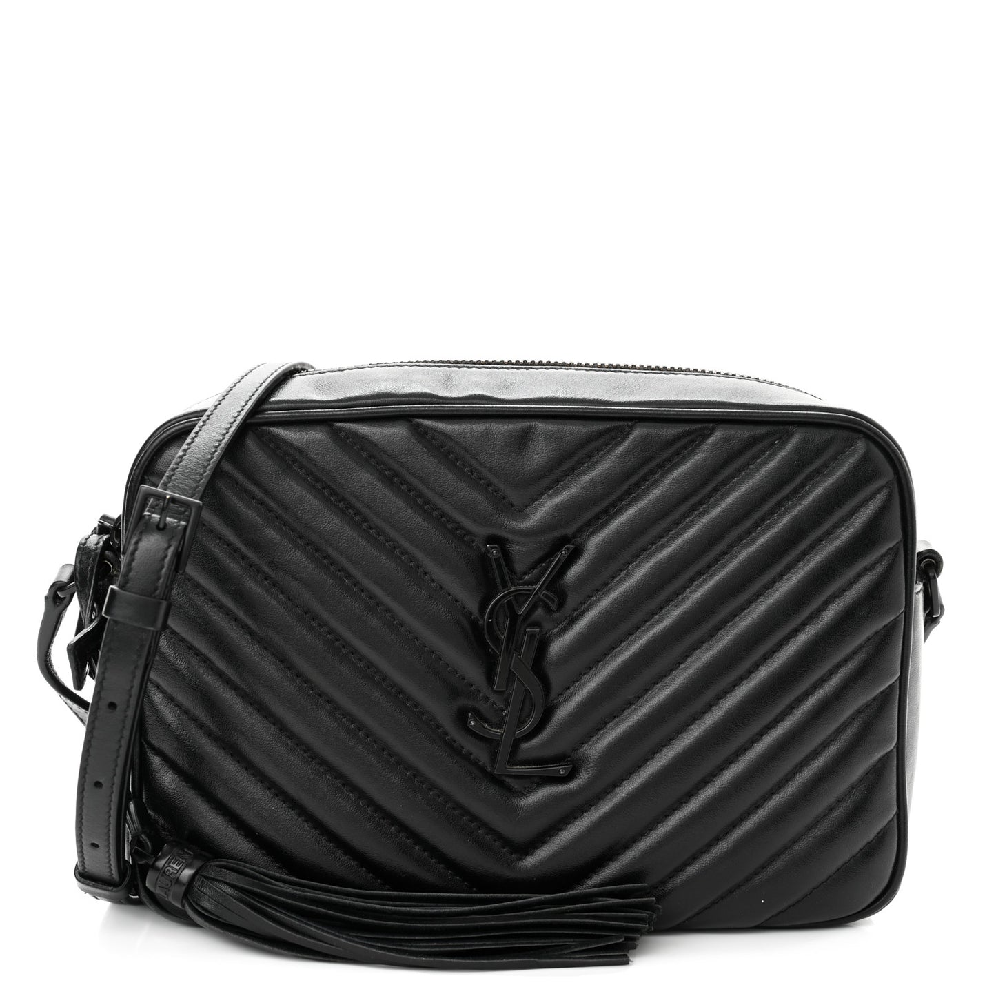 Calfskin Matelasse Monogram Monochrome Lou Camera Bag Black