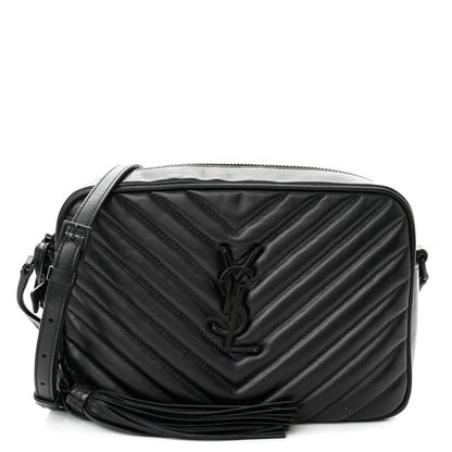 Saint Laurent Calfskin Matelasse Monogram Monochrome Lou Camera Bag Black 1 of 13