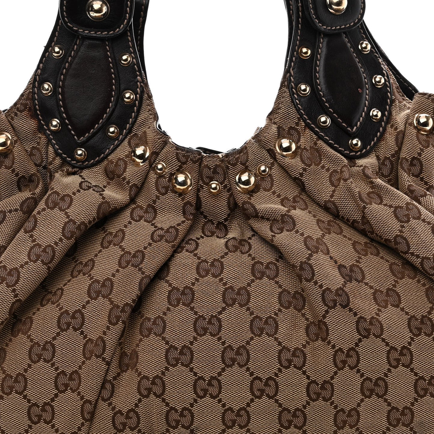 Monogram Studded Medium Pelham Shoulder Bag Dark Brown