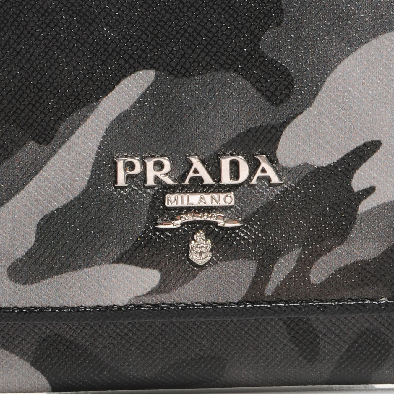 Prada Saffiano Camouflage Print Continental Chain Wallet Marmo Dis Camouflage 9 of 9