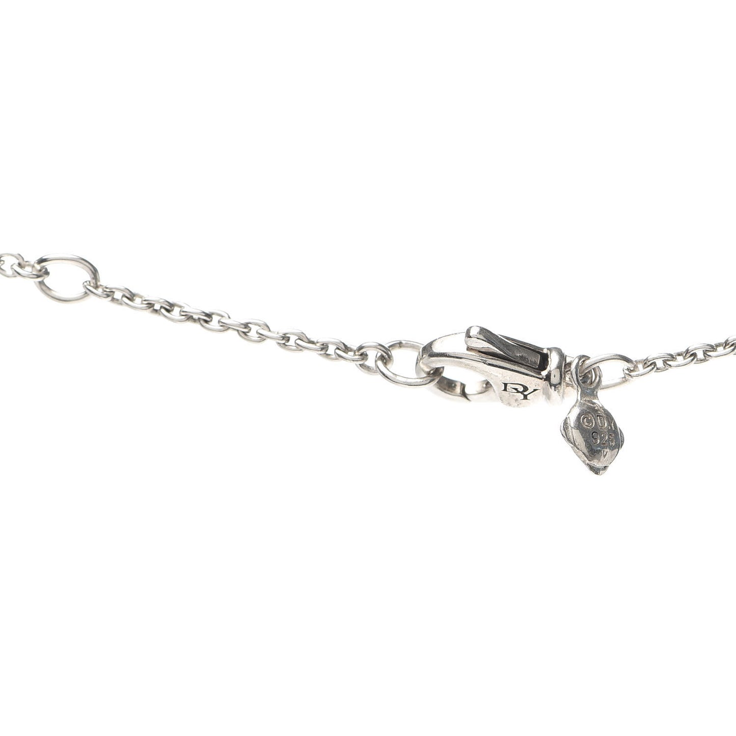 Sterling Silver Diamond Amethyst Oval Chatelaine Pendant Necklace