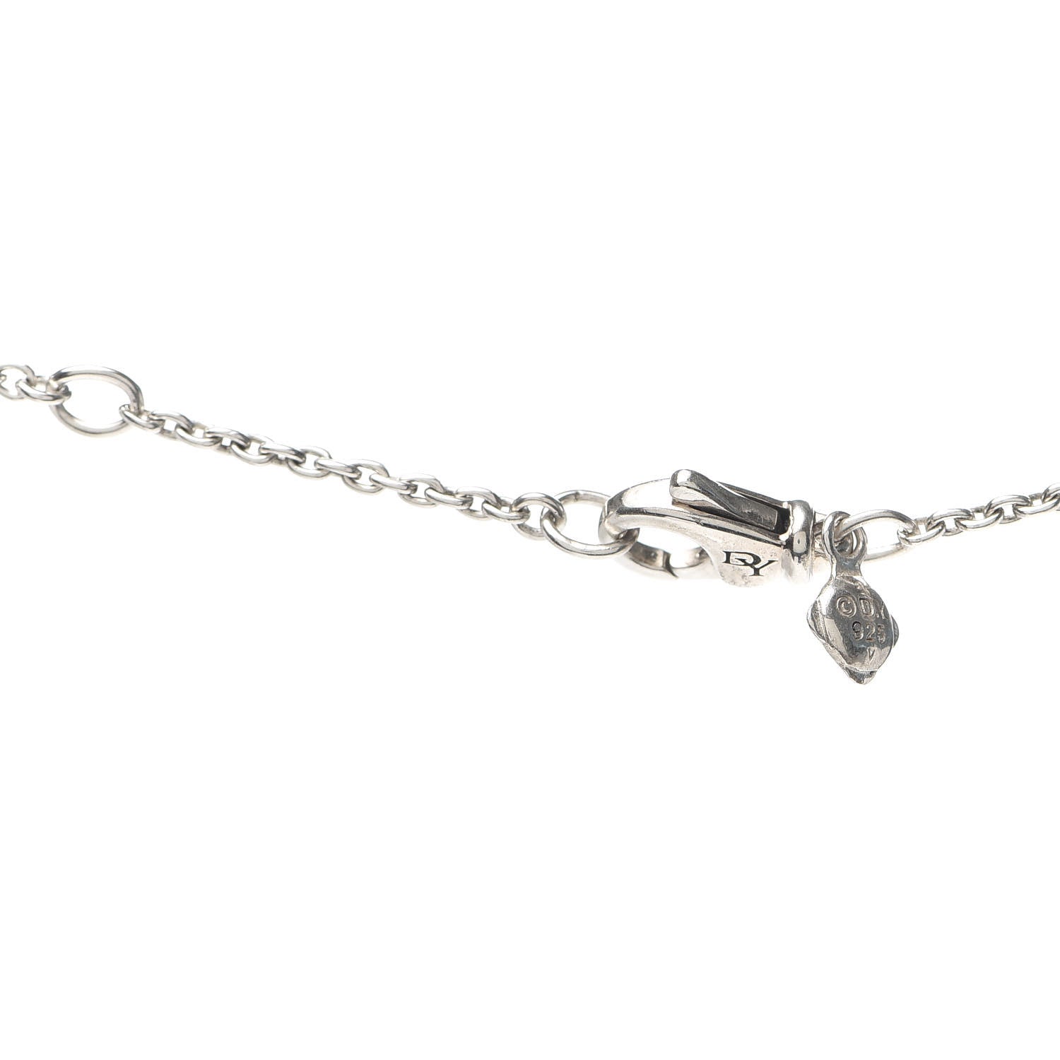 David Yurman Sterling Silver Diamond Amethyst Oval Chatelaine Pendant Necklace 4 of 5