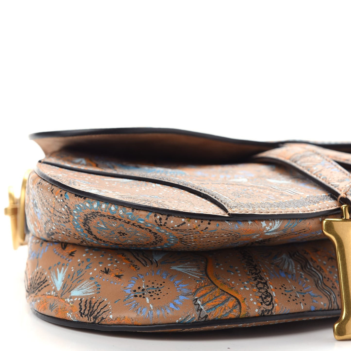 Calfskin Painted Saddle Bag