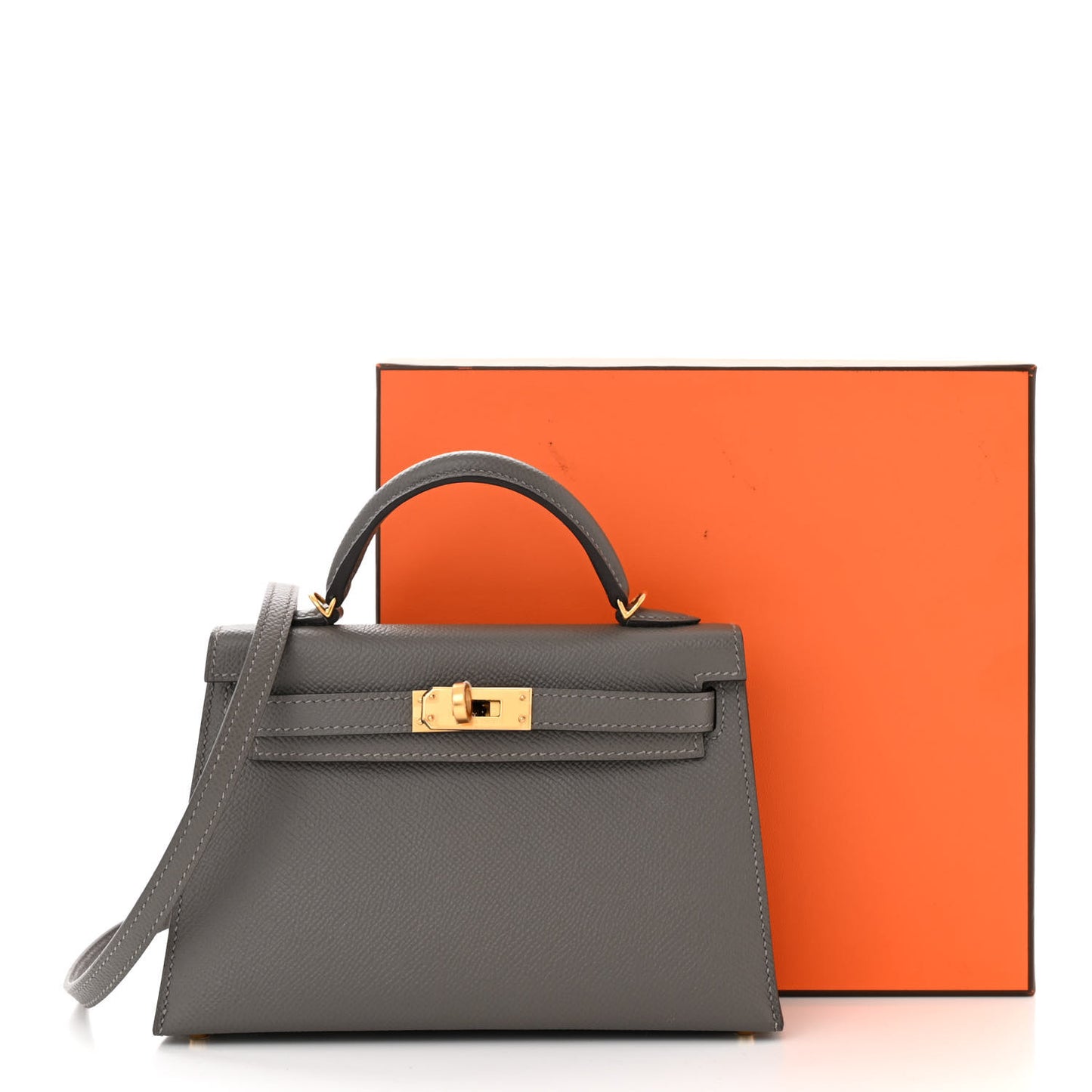 Epsom Mini Kelly Sellier 20 Gris Meyer