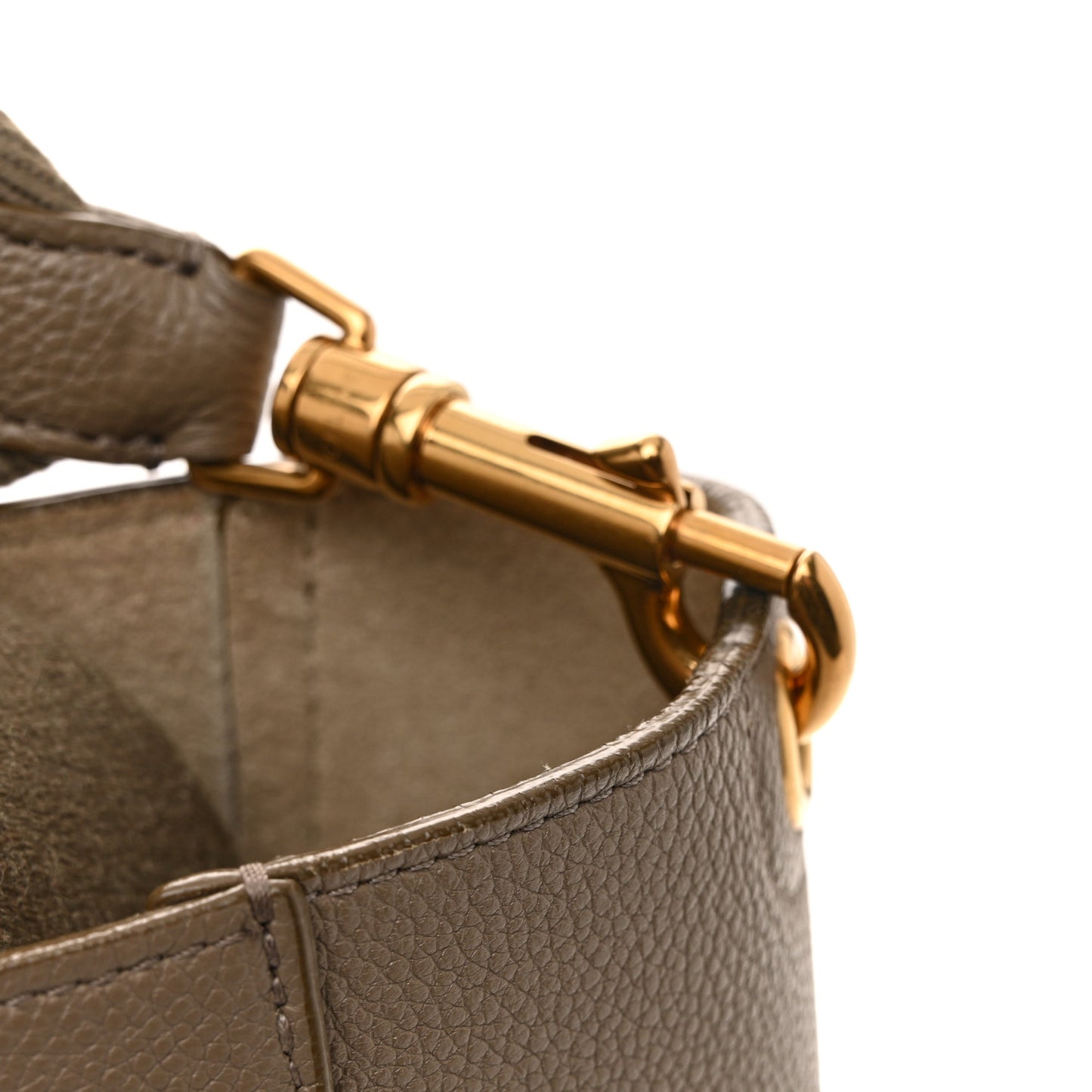 Soft Grained Calfskin Small Sangle Bucket Bag Taupe