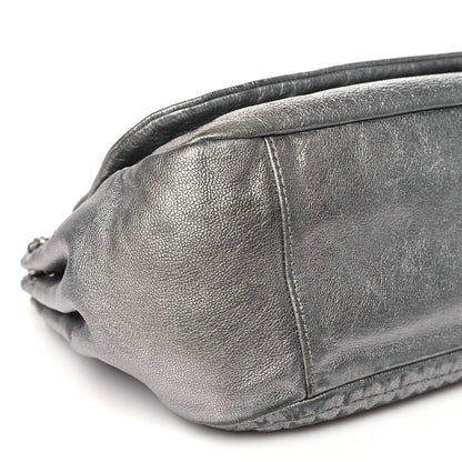 Chanel Metallic Deerskin Luxe Ligne Flap  Silver 9 of 12