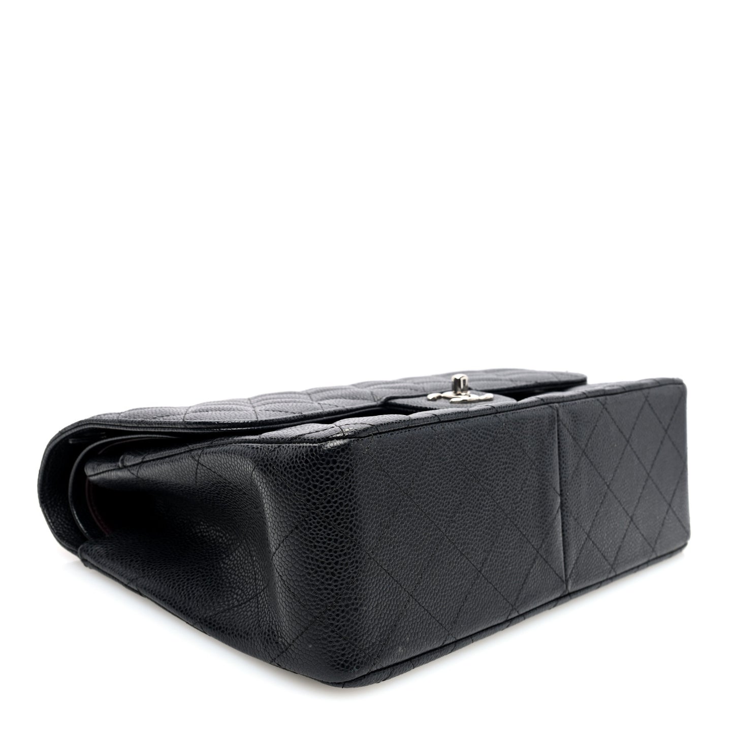 Caviar Quilted Jumbo Double Flap Black
