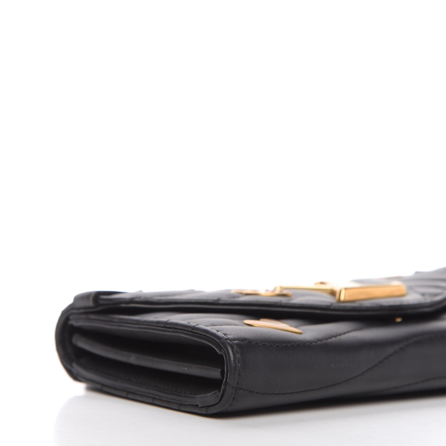 Calfskin Love Lock New Wave Long Wallet Black