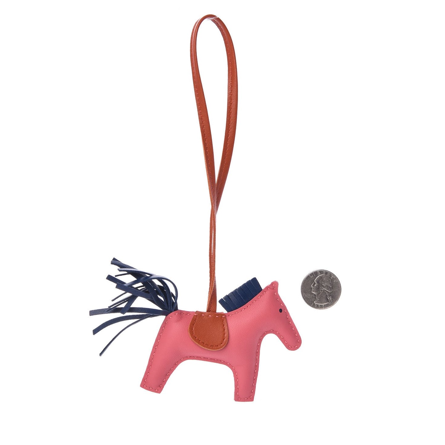 Milo Lambskin Grigri Rodeo Bag Charm PM Rose Azalee Cornaline Bleu De Malte