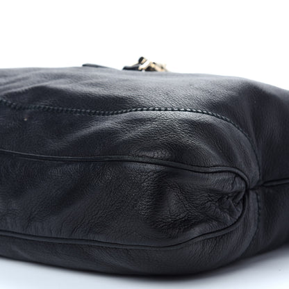 Gucci Calfskin Large New Jackie Shoulder Bag Black 8 of 8