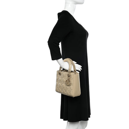 Christian Dior Patent Cannage Small Lady Dior Beige 2 of 12