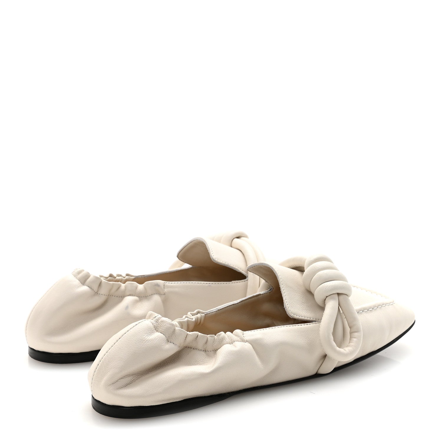 Loewe Lambskin Flamenco Knot Ballerina Flats 36 Soft White 5 of 9