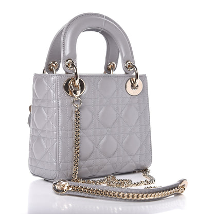 Christian Dior Lambskin Cannage Mini Lady Dior Grey 2 of 9