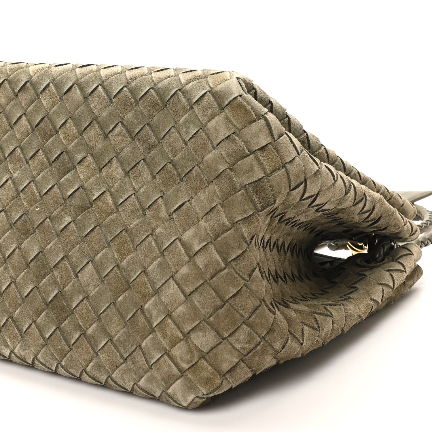 Bottega Veneta Suede Intrecciato Large Andiamo Parachute Shoulder Bag Cypress 10 of 11