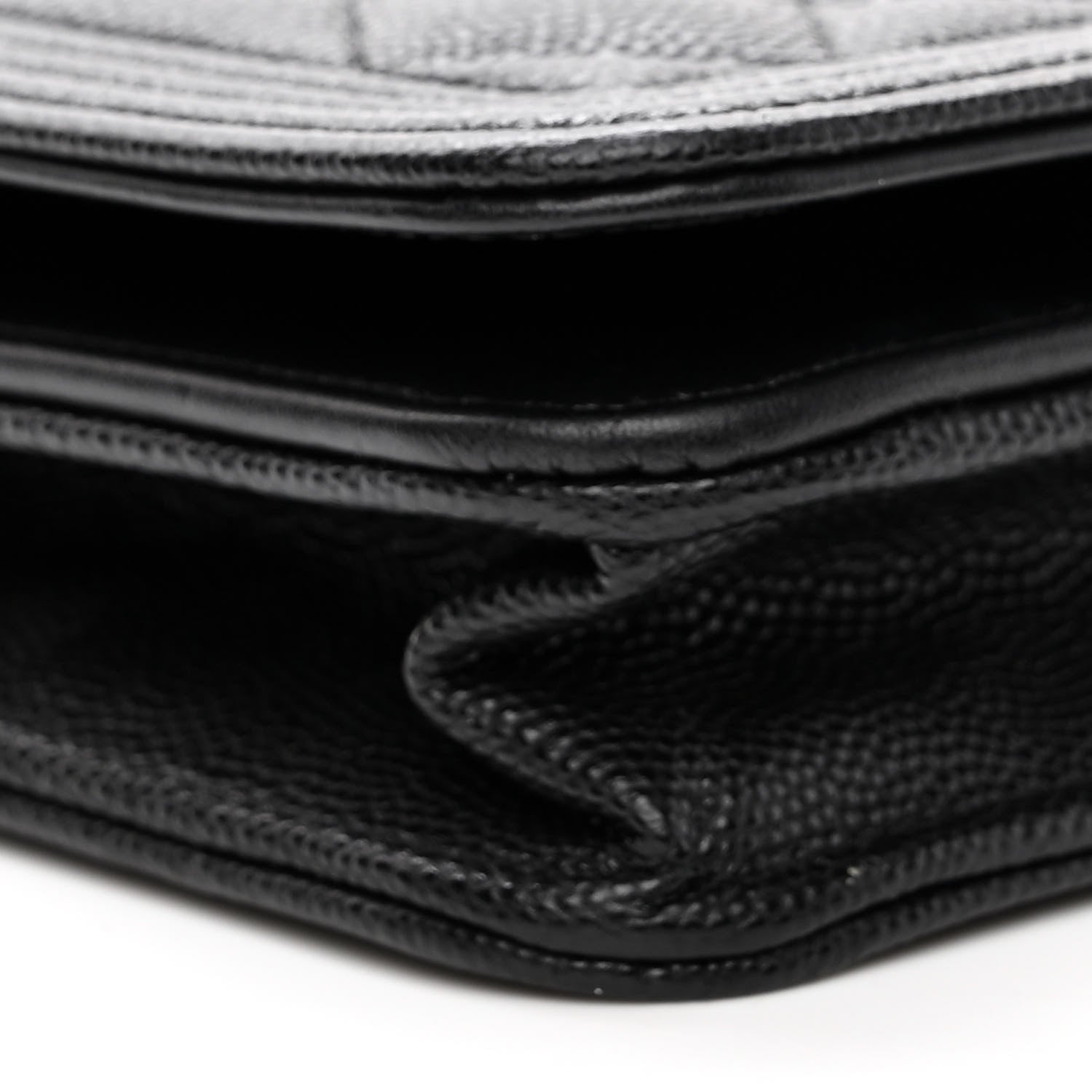 Chanel Caviar Quilted Boy Wallet On Chain WOC Black 10 of 12