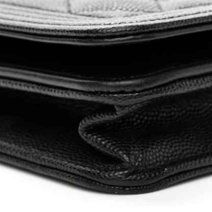 Chanel Caviar Quilted Boy Wallet On Chain WOC Black 10 of 12