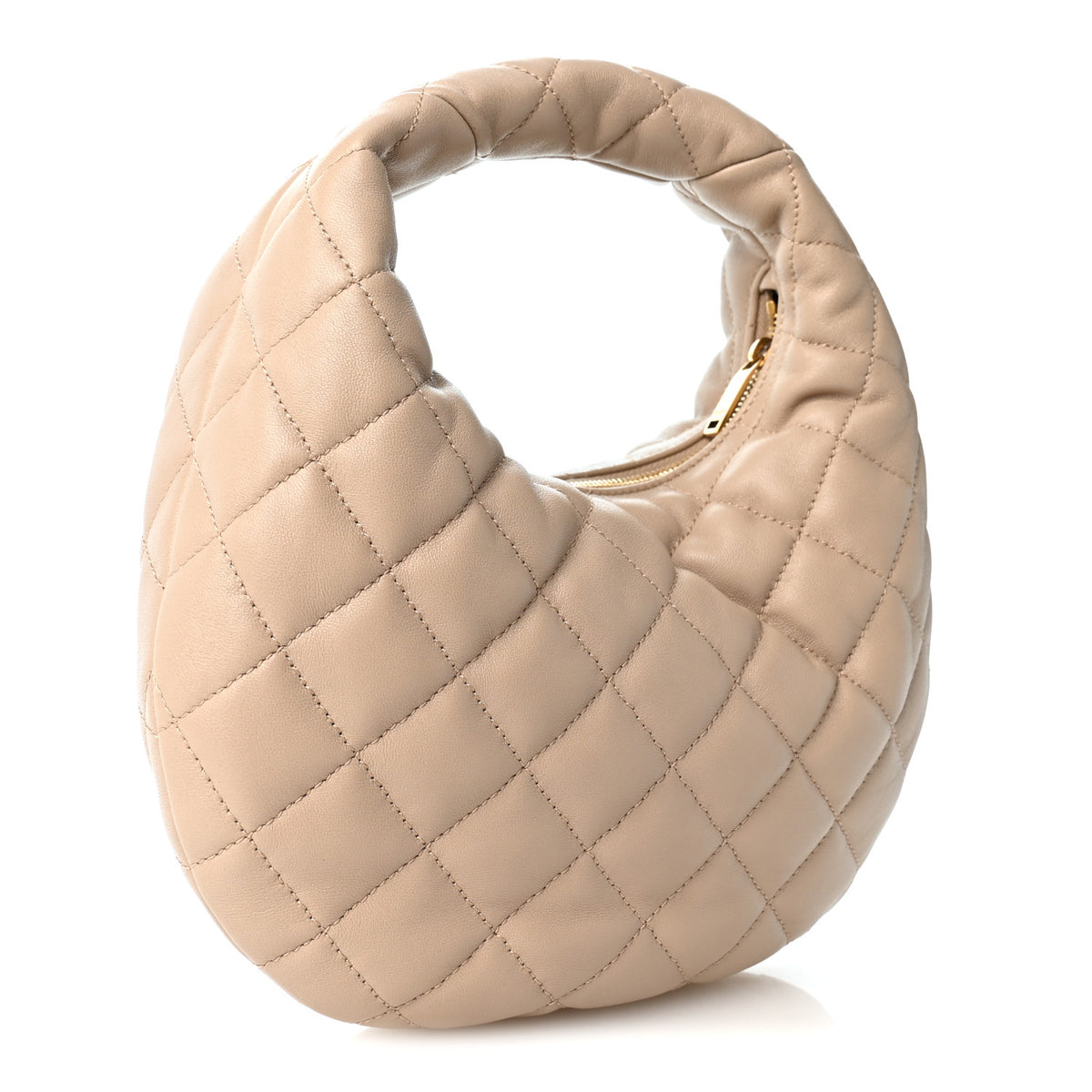 Lambskin Quilted Icarino Bag Dark Beige