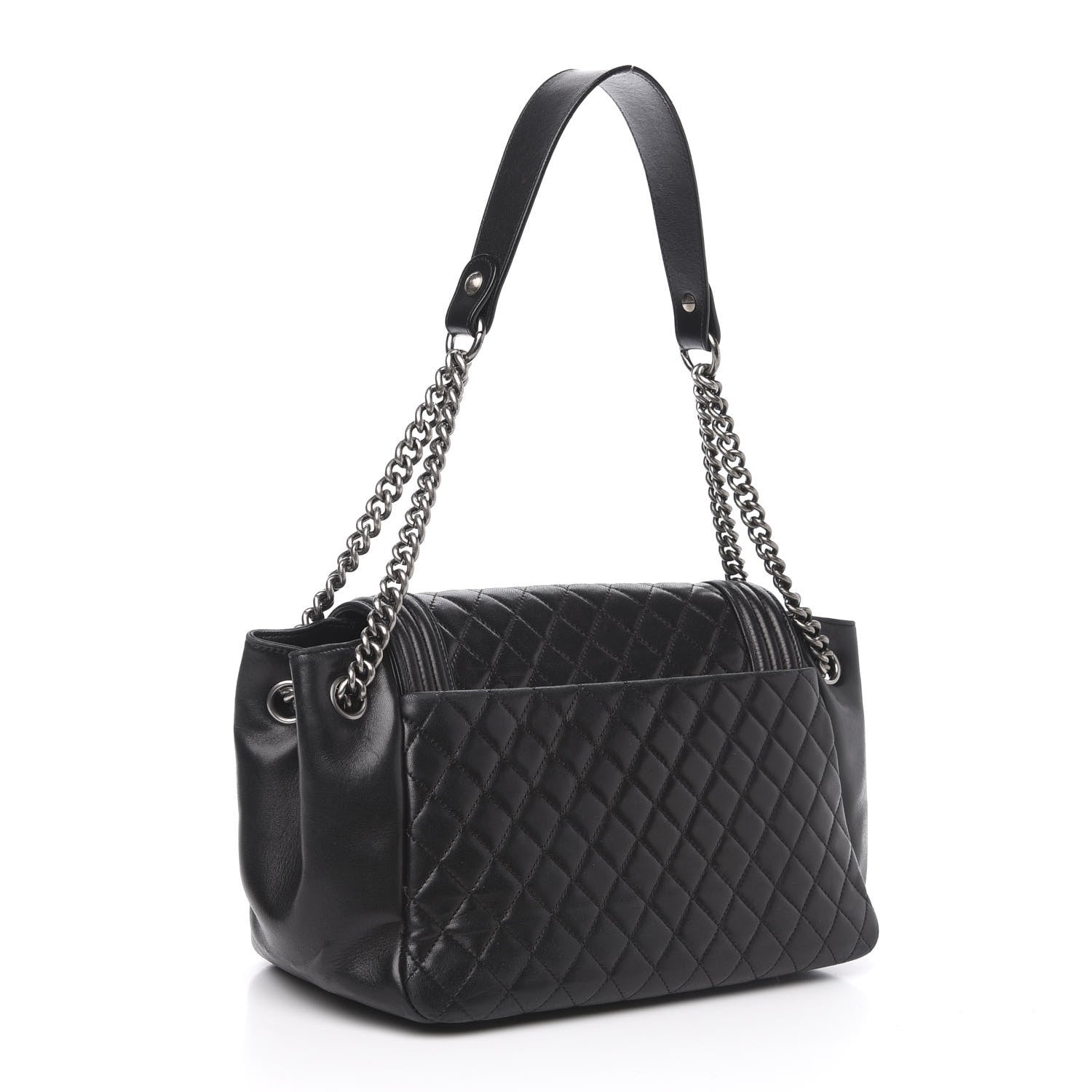 Chanel Lambskin Quilted Accordion Boy Flap Black 2 of 15