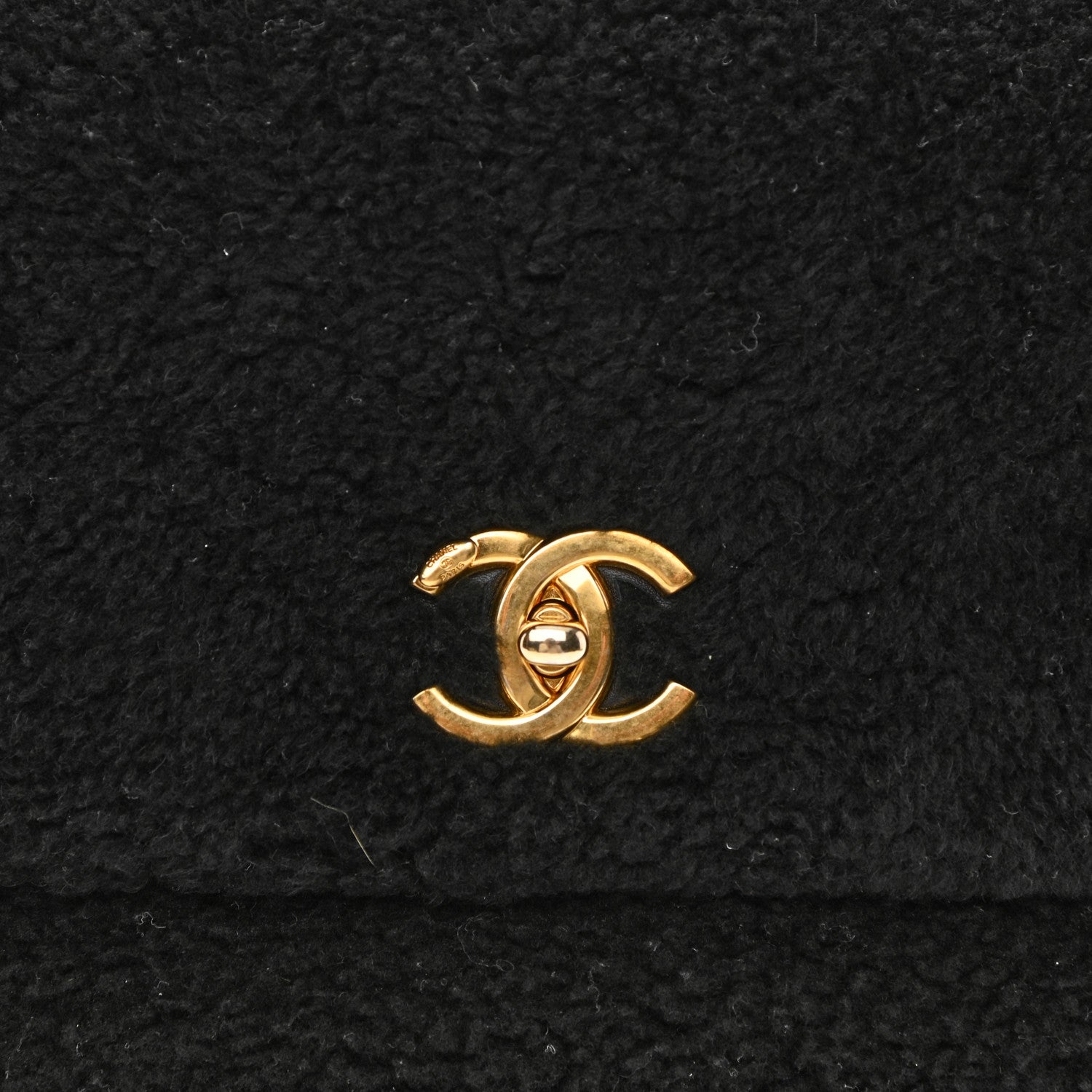 Chanel Shearling Lambskin Medium Coco Handle Flap Black 5 of 11