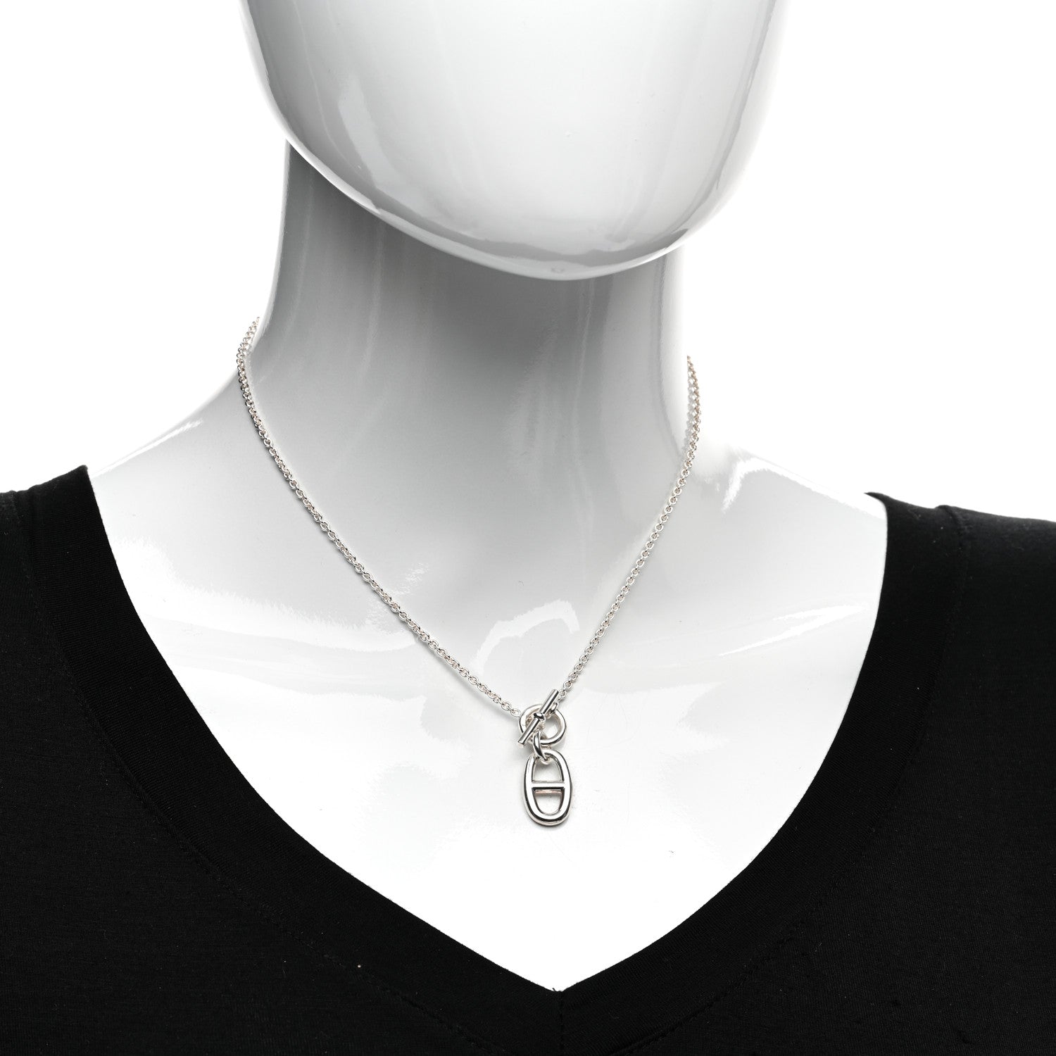 Hermes Sterling Silver Amulette Chaine d'Ancre Necklace 2 of 5