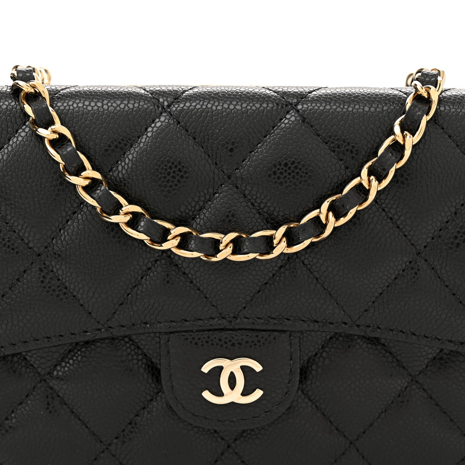 Chanel Caviar Quilted Flap Phone Holder With Chain Black 10 of 13