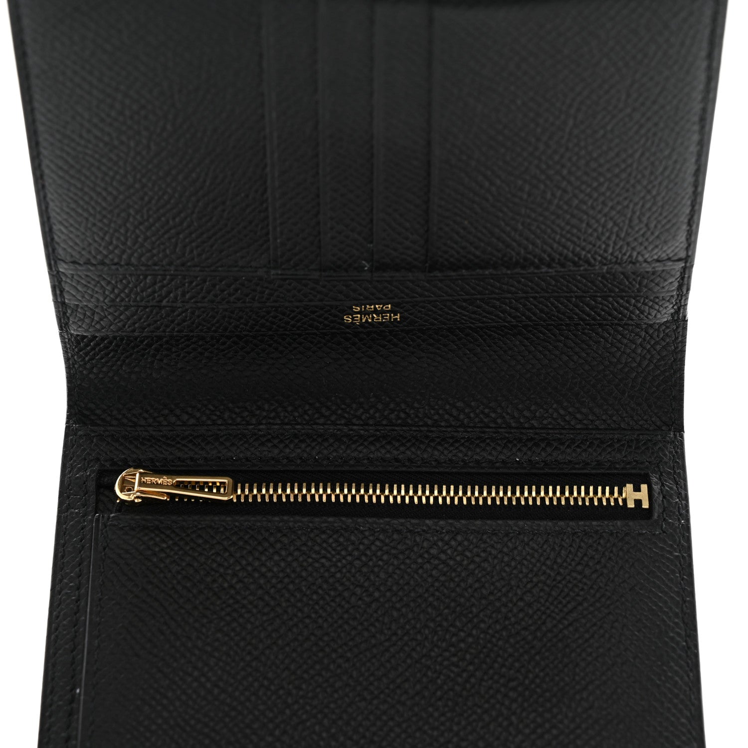 Hermes Epsom Bearn Compact Wallet Black 5 of 15