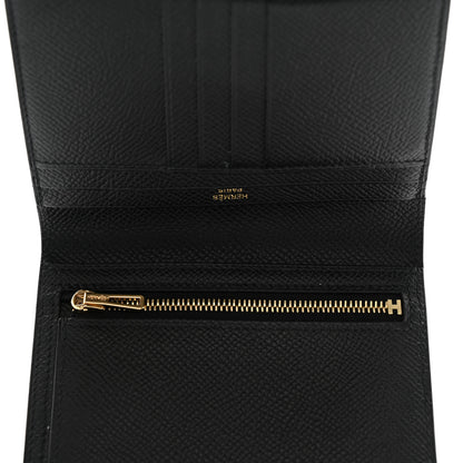 Hermes Epsom Bearn Compact Wallet Black 5 of 15