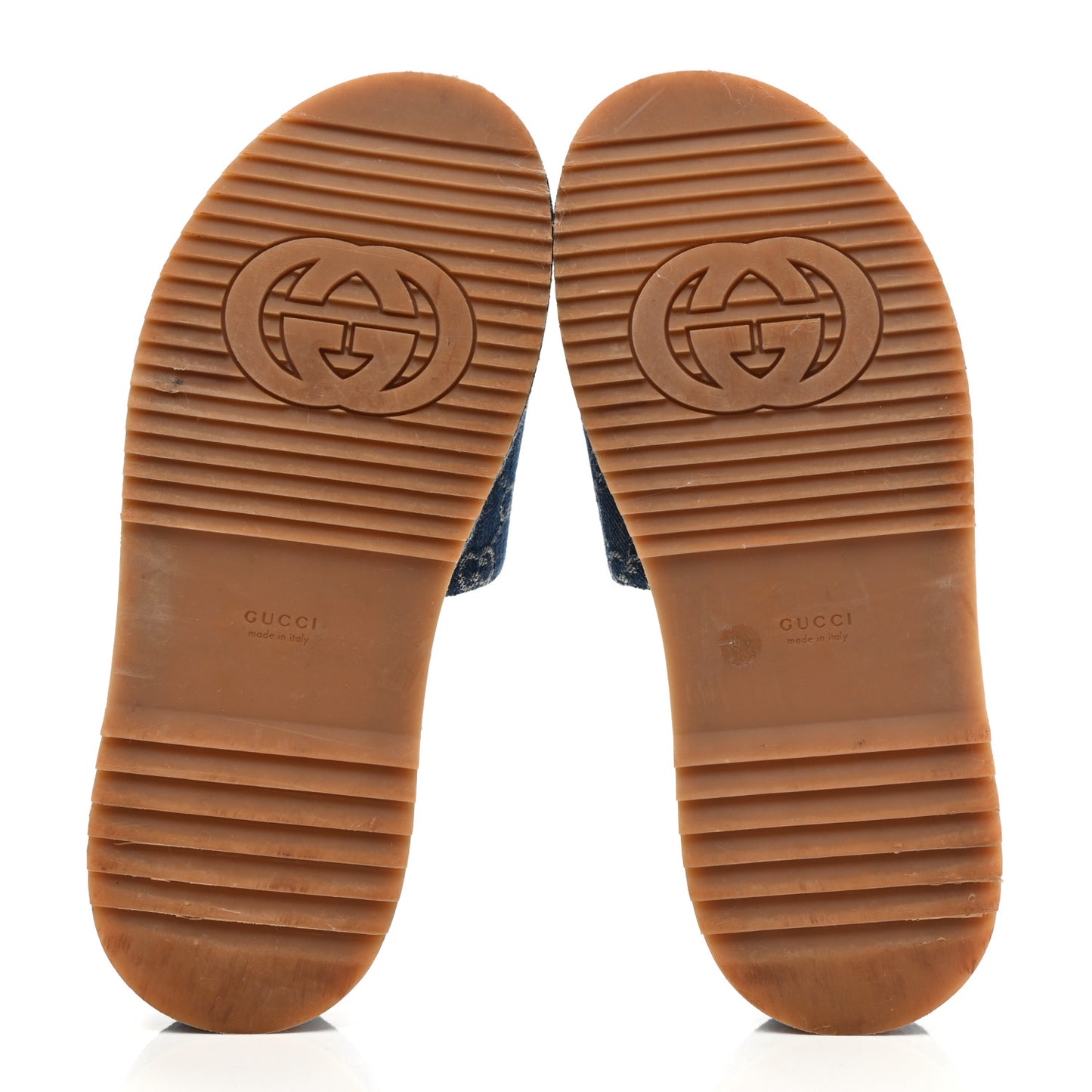 New Denim GG Monogram Angelina Platform 55mm Slide Sandals 39.5 Blue Tea