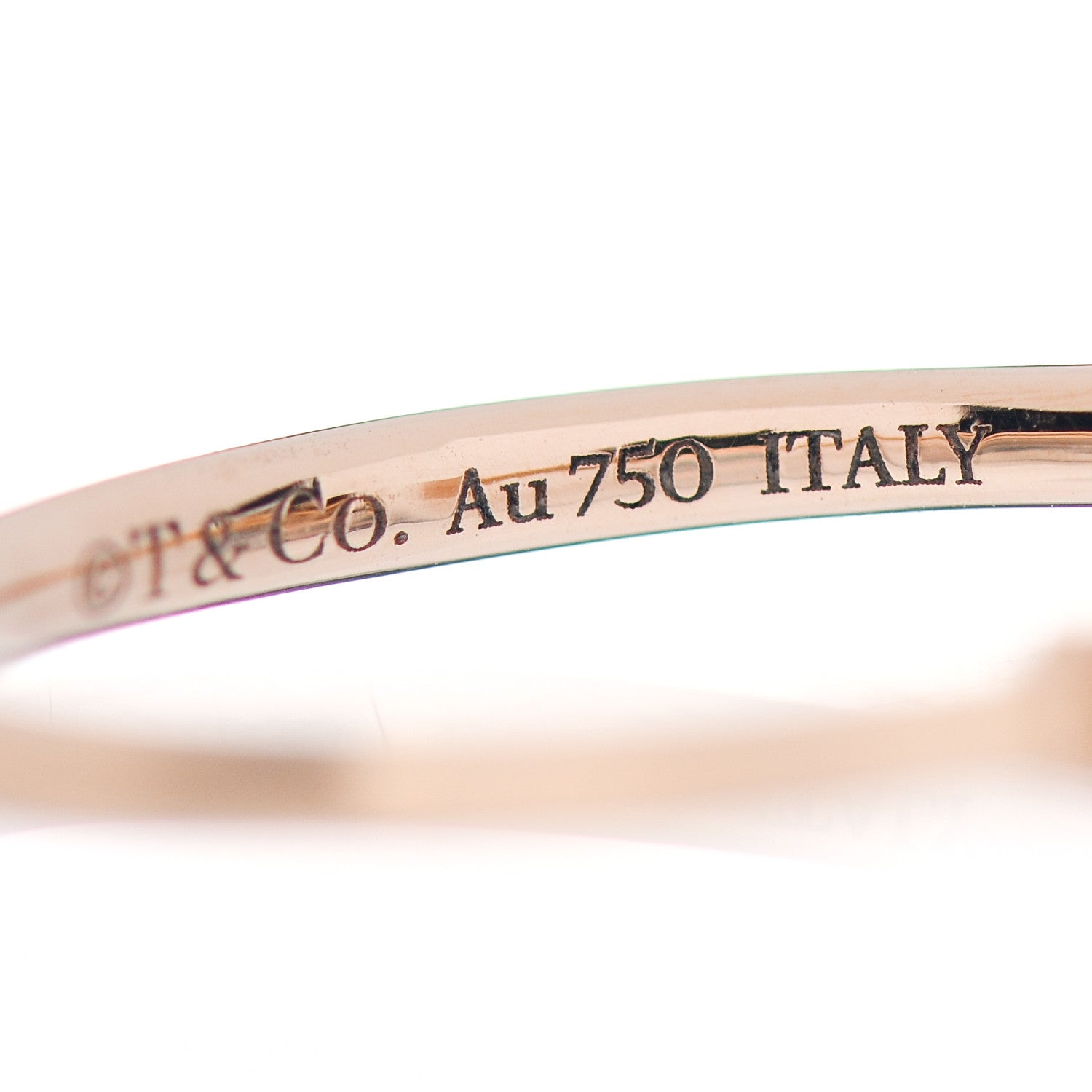 Tiffany 18K Yellow Gold Diamond T Wire Ring 49 4.75 5 of 6