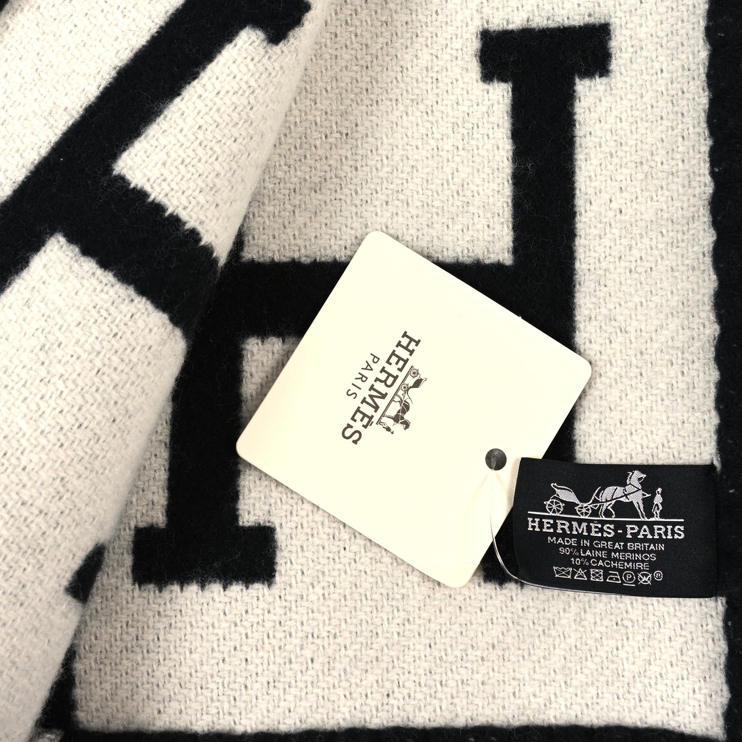 Wool Cashmere Avalon Blanket Ecru Gris Fonce
