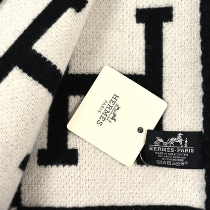 Hermes Wool Cashmere Avalon Blanket Ecru Gris Fonce 3 of 3