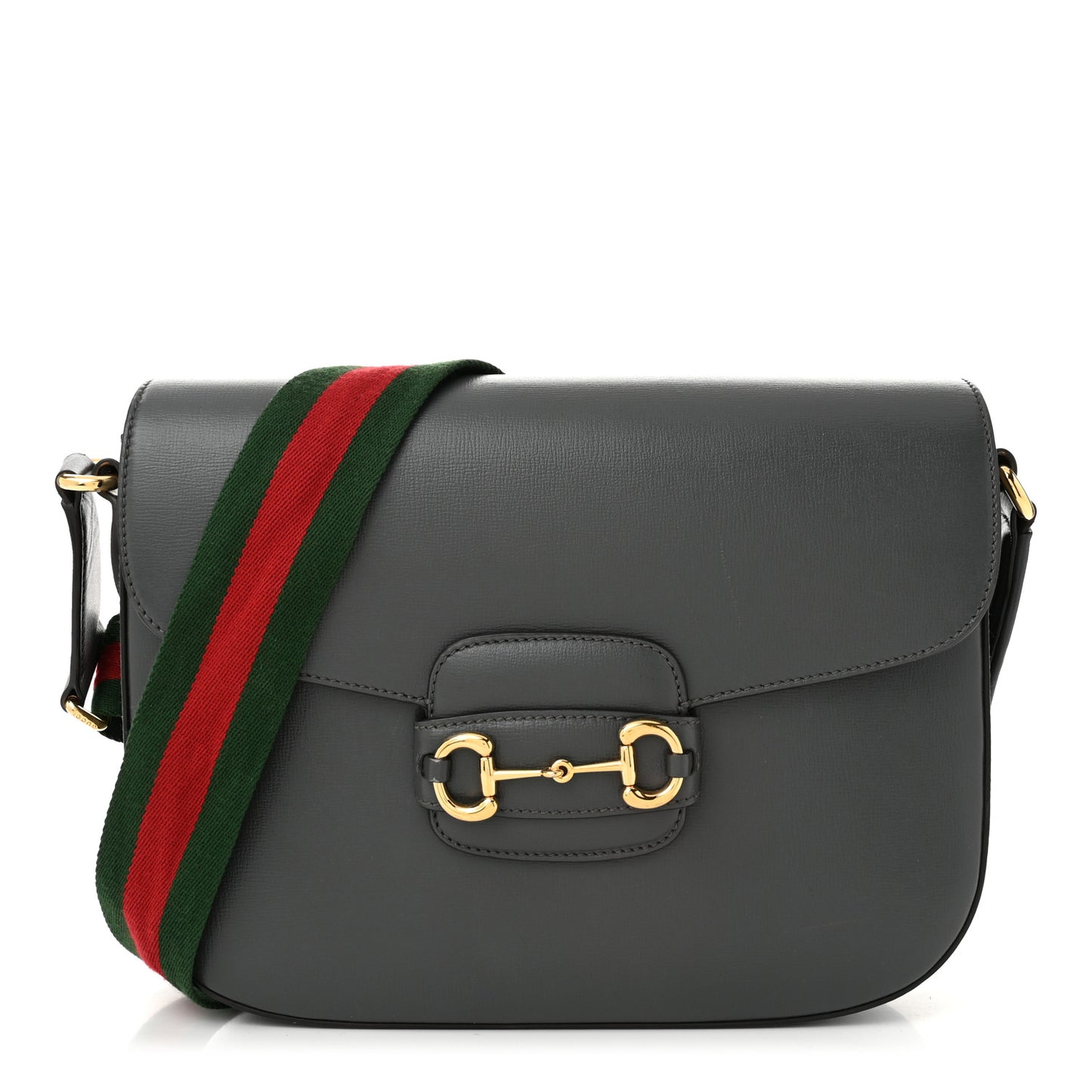 Azalea Calfskin Web Horsebit 1955 Shoulder Bag Graphite Grey