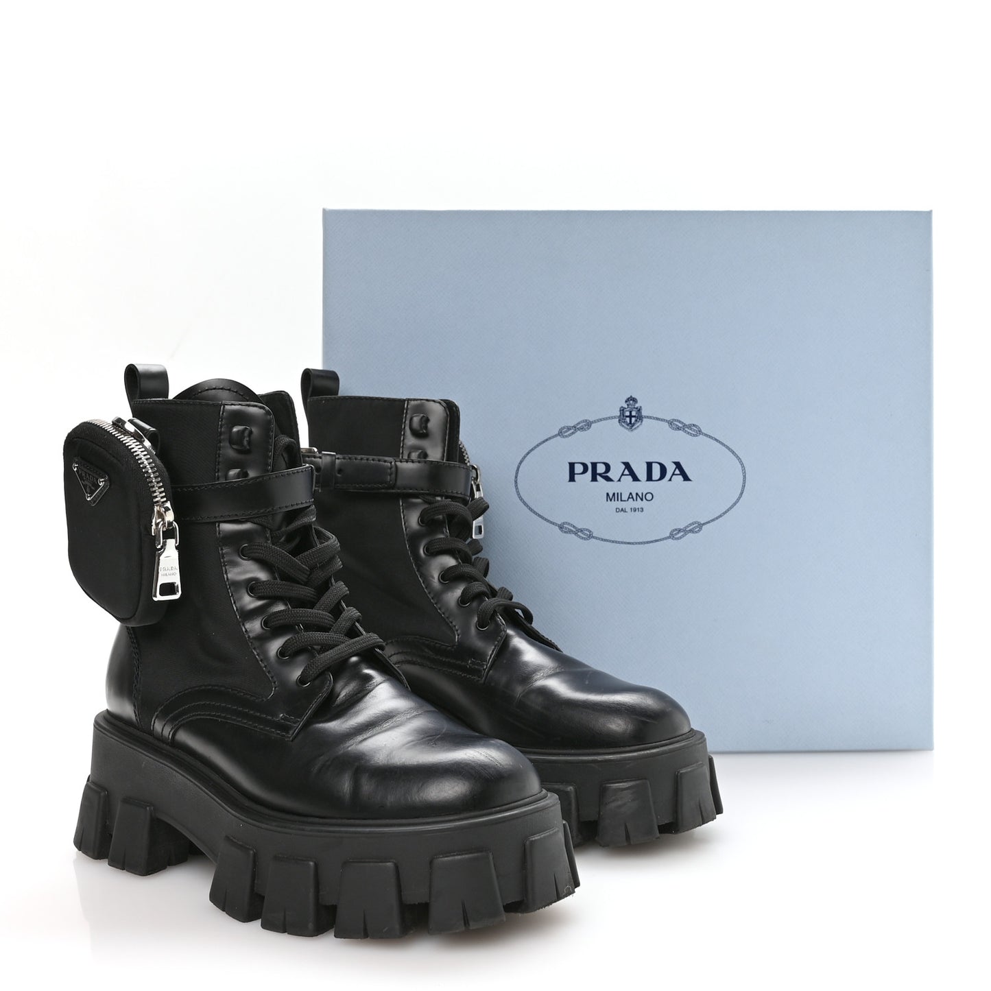 Spazzolato Rois Nylon Metal Triangle Logo Monolith Pouch Pocket 55mm Boots 37 Black