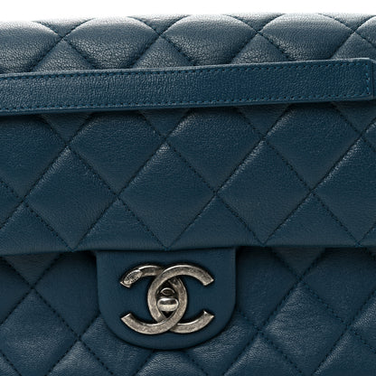 Chanel Goatskin Quilted Medium Flap Blue 8 of 10