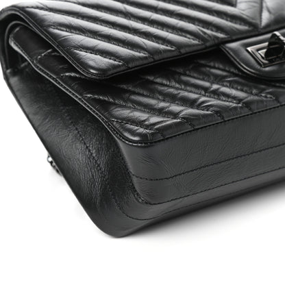 Chanel Aged Calfskin Chevron Quilted 2.55 Reissue 225 Flap So Black 9 of 10
