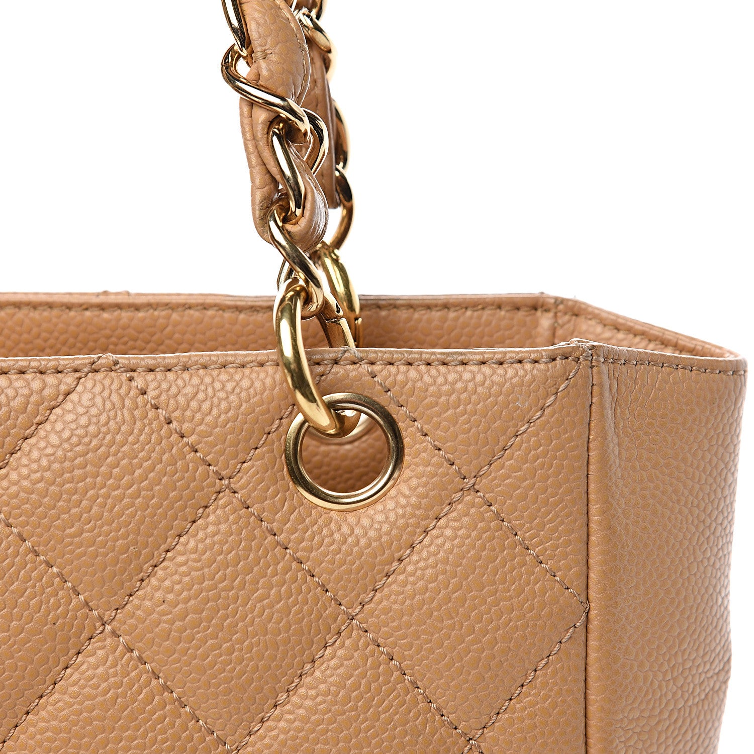 Chanel Caviar Quilted Petit Shopping Tote PST Dark Beige 13 of 17