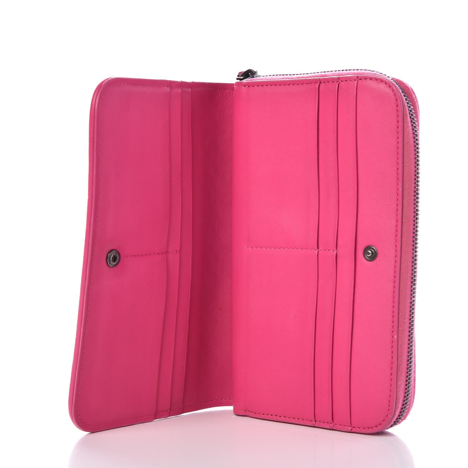 Bottega Veneta Nappa Intrecciato Zip Around Wallet Pink 6 of 13