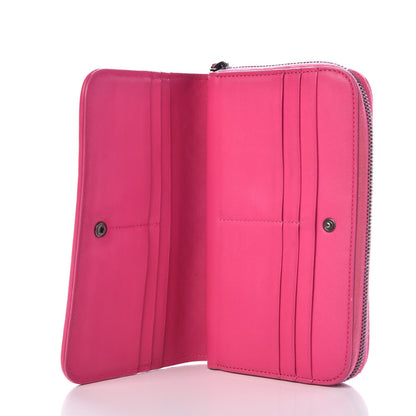 Bottega Veneta Nappa Intrecciato Zip Around Wallet Pink 6 of 13